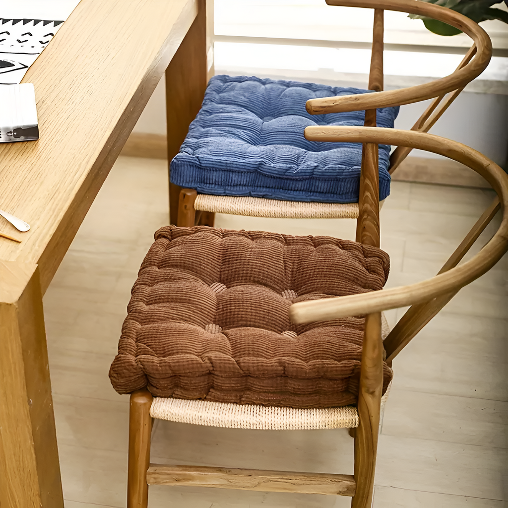 Stackable Corduroy Chair Cushions — alternate angle view