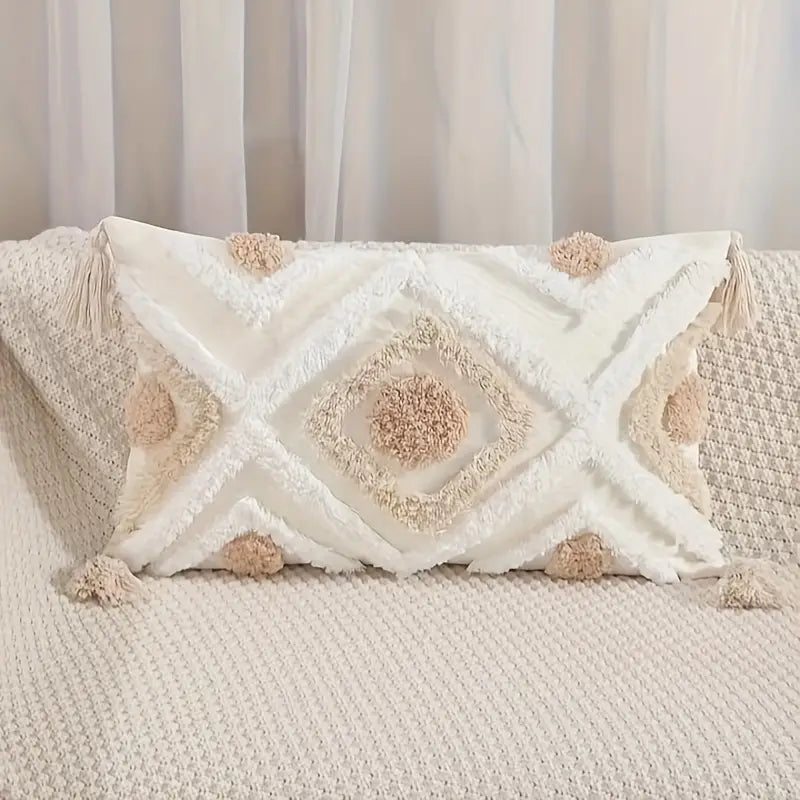 Bohemian Bliss Tufted Pillow Cover — alternate angle view