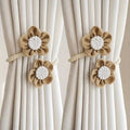 Floral Hemp Curtain Tie Back | 2Pcs Set — product feature detail