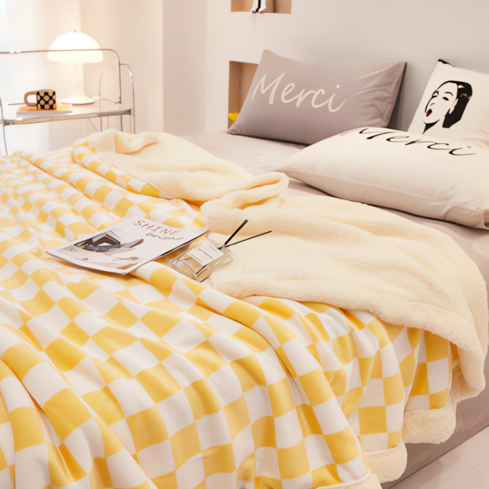 Chessboard Pattern Elegance Blanket — alternate angle view