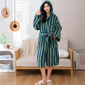Cloud-Soft Unisex Striped Bathrobe — alternate angle view