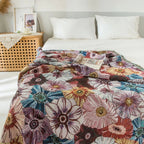 Vintage Flora Woven Tasseled Blanket — main product photo