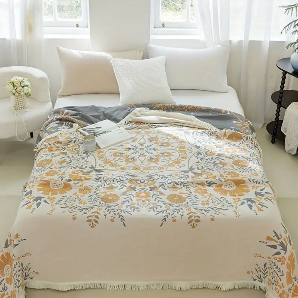 Versailles-Inspired Reversible Floral Blanket — main product photo