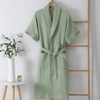 Summer Cotton Half Sleeves Bathrobe — lifestyle shot