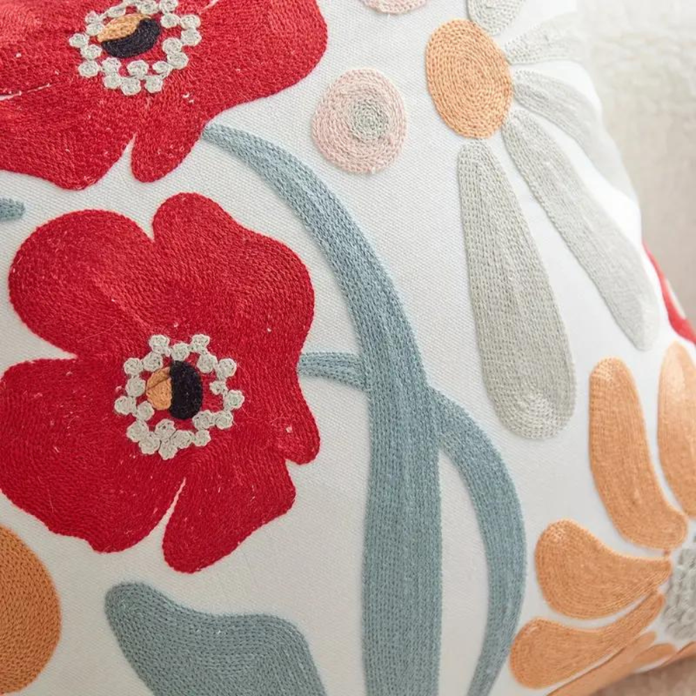 Elegant Plant Patterned Cushion Cover — product feature detail