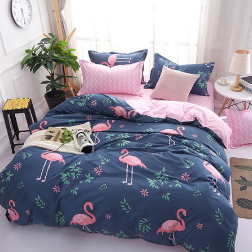 Flamingo Paradise | 3pcs Quilt Cover Set — main product photo