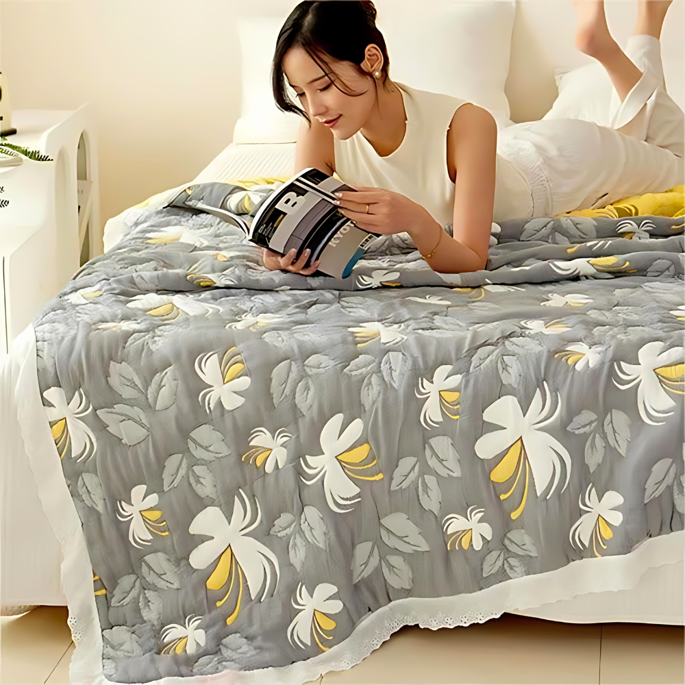Elegant Floral Summer Blanket — product detail view