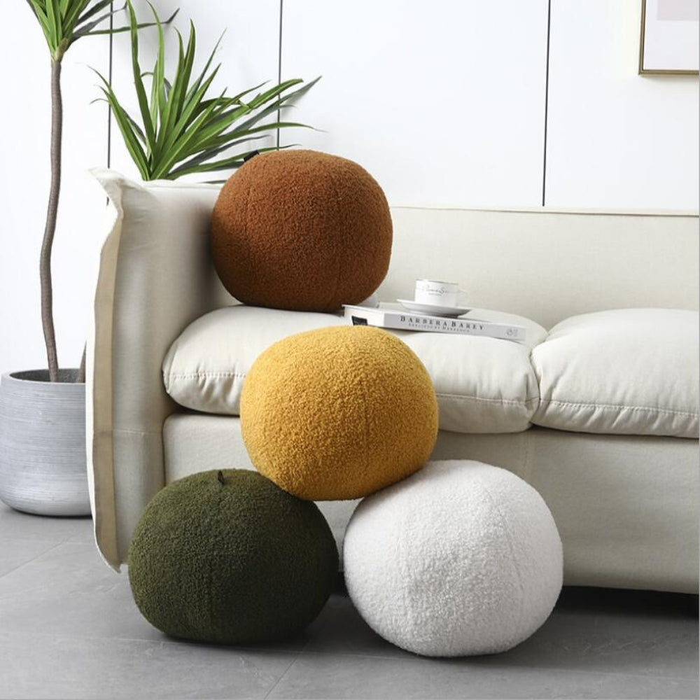 Plush Ball Shaped Boucle Cushion — main product photo