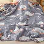 Ocean Dreams Whale Cotton Blanket — product detail view