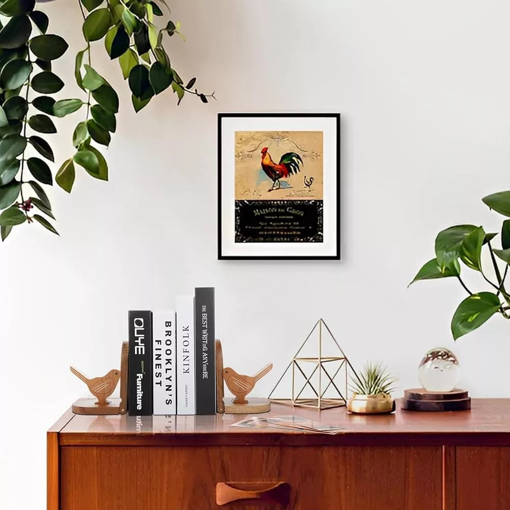 Sparrow Bird Wooden Multi-Use Bookends — product in use