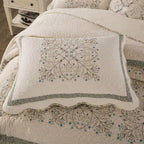 Elegant Embroidered Patchwork Thread Coverlet — product detail view