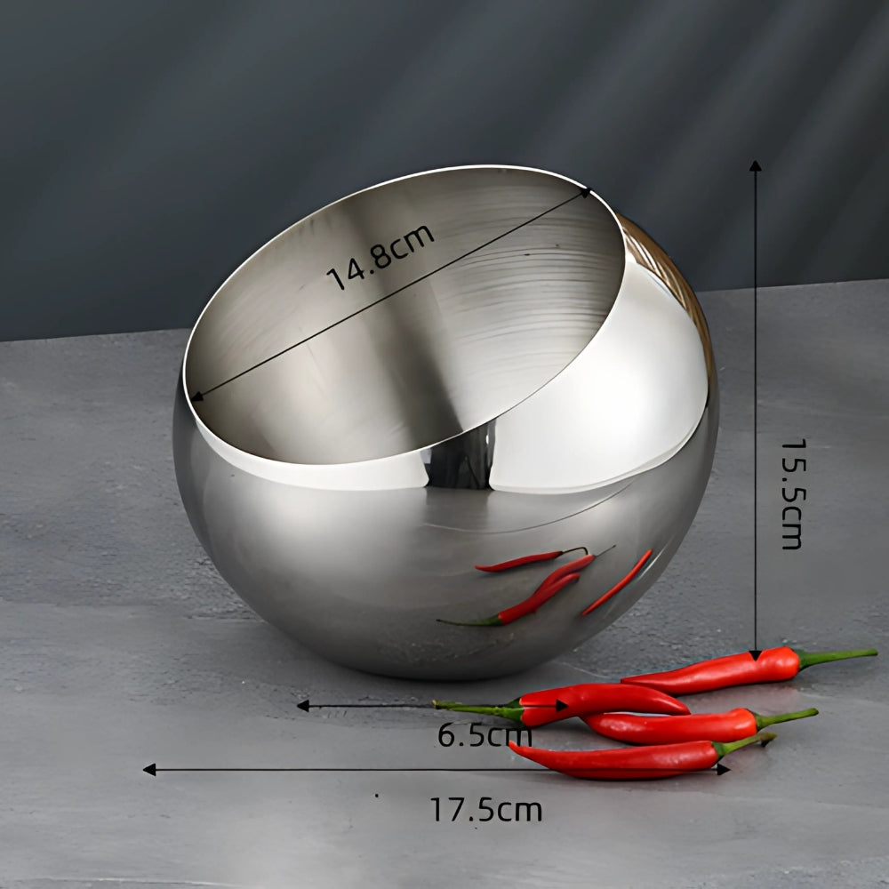 Modern Arc Steel Fruit Bowl — lifestyle shot