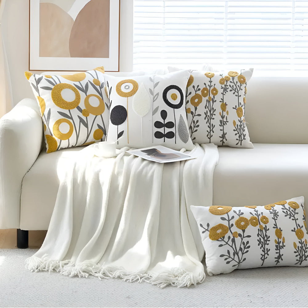 Floral Essence Embroidered Cushion Cover — main product photo