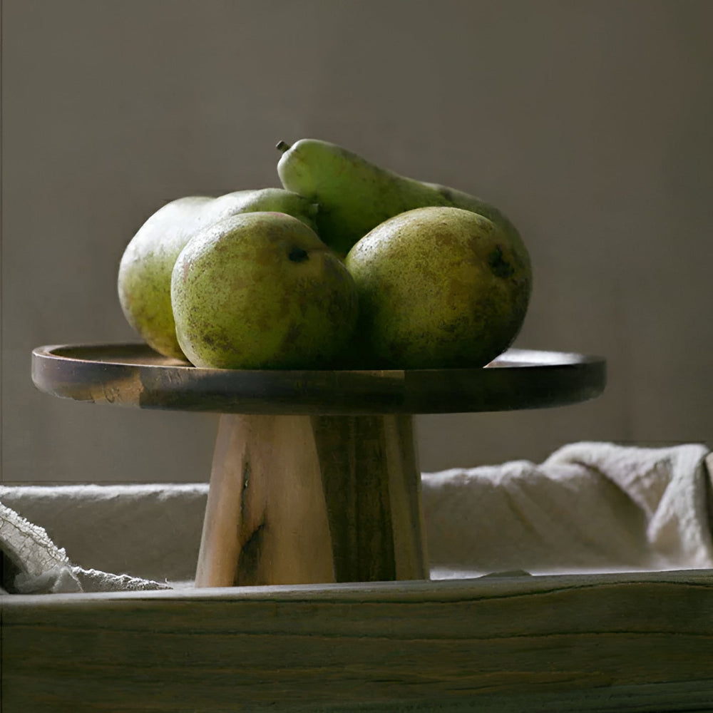High Stand Wooden Cake Plate — lifestyle shot