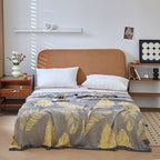 Feather Print Bamboo Fiber Reversible Blanket — main product photo