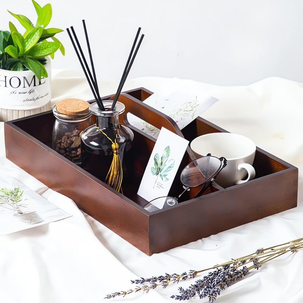 Timeless Vintage Wooden Organiser Tray — product detail view