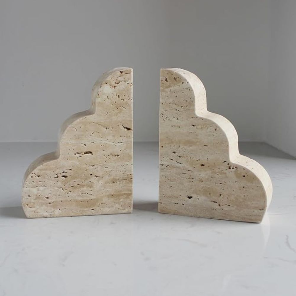 Elysian Travertine Bookends — main product photo