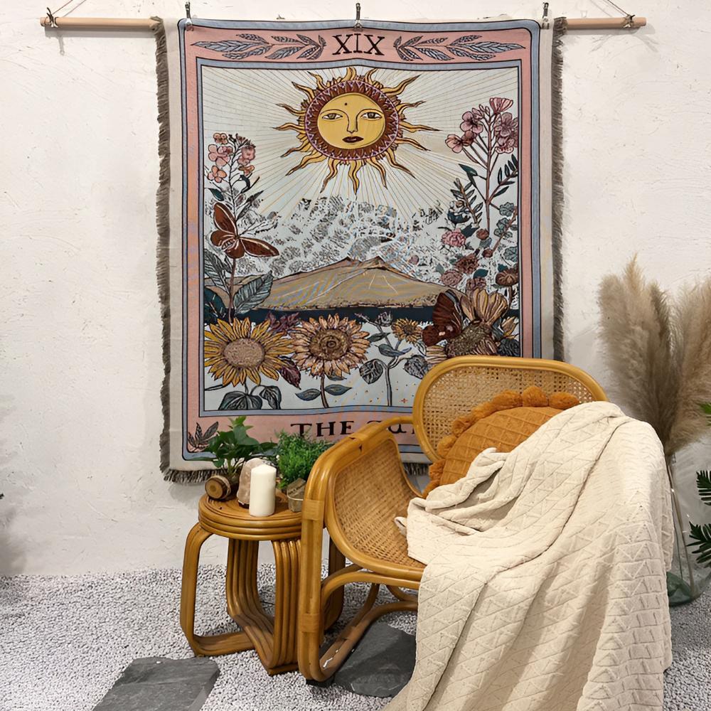 Boho Sun Tapestry Blanket — lifestyle shot