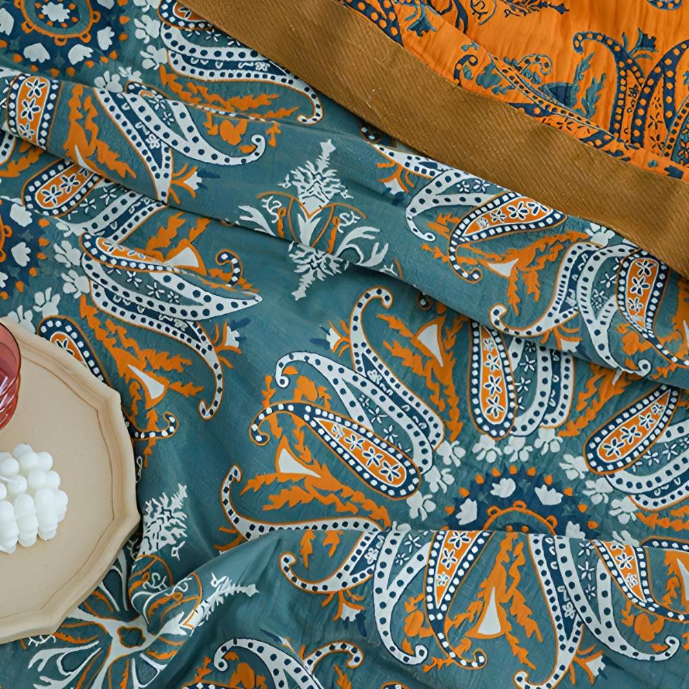 Boho Bloom Reversible Soft Quilt — product close-up