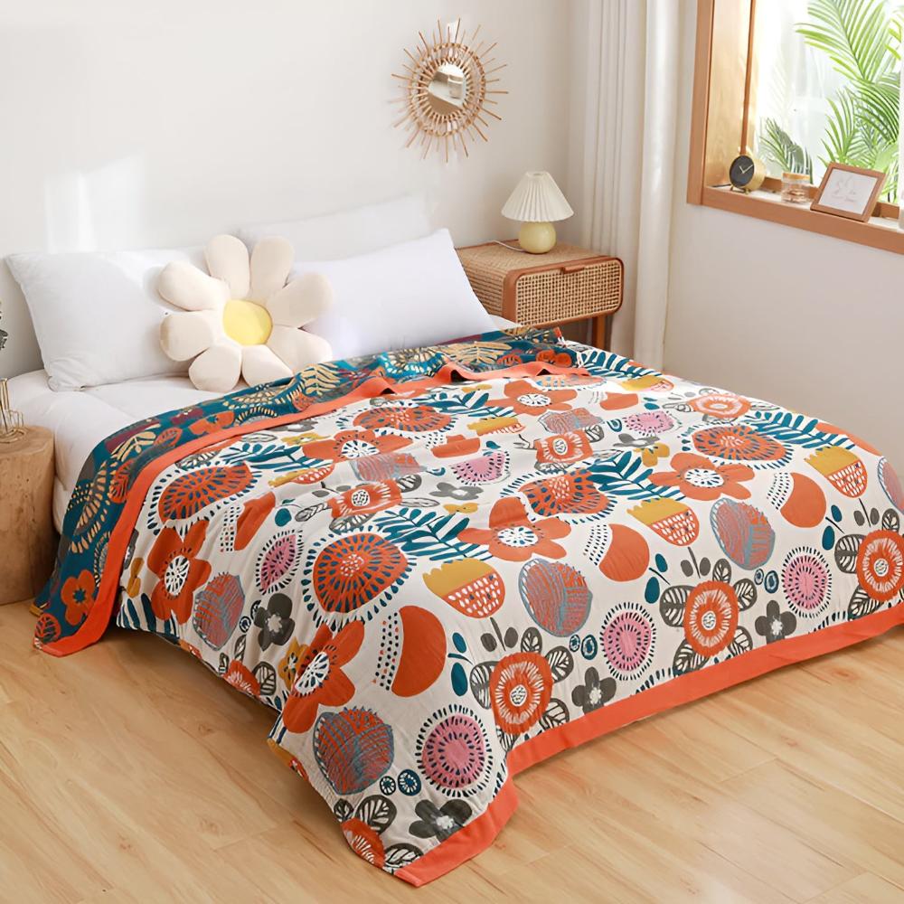 Boho Cartoon Flower Blanket — main product photo