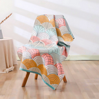 Shell Print Jacquard Cotton Bath Towel — product in use