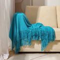 Chunky Knit Tassel Blanket — size and scale reference