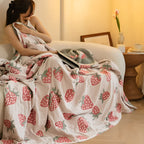 Strawberry Gauze Cotton Blanket — product detail view