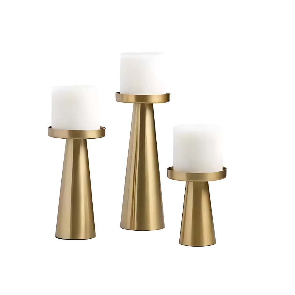 Elegant Brass Candle Holders | Set of 3 — product close-up