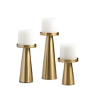 Elegant Brass Candle Holders | Set of 3 — product close-up