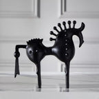 Black Stallion Metal Sculpture — product detail view