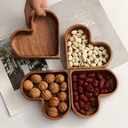 Heart-Shaped Wooden Snack Tray | 4 pcs — main product photo