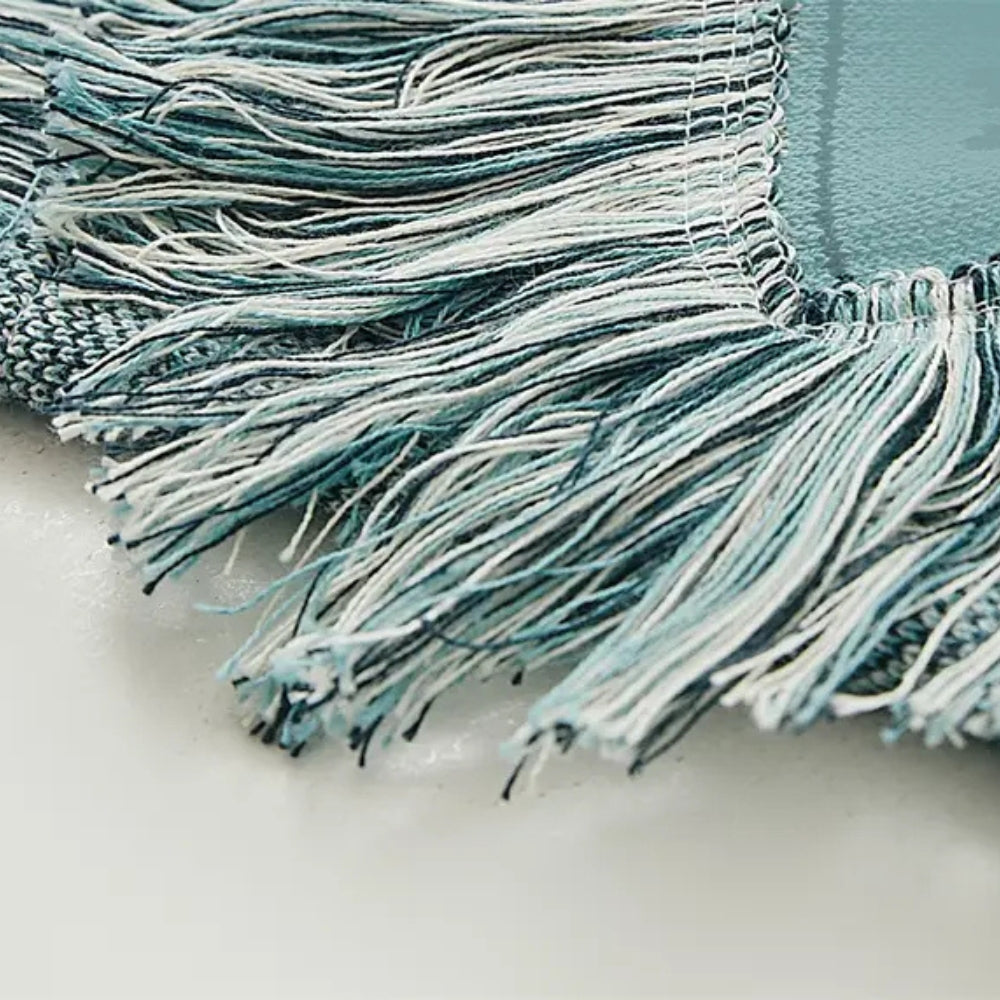 Azura Boho Geometric Knit Blanket — product in use