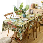Monstera Leaves Cotton Tablecloth — main product photo