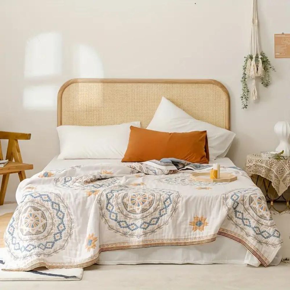 Serene Mandala | Cotton Throw Blanket — main product photo