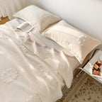 Floral Pattern Cotton Coverlet — alternate angle view