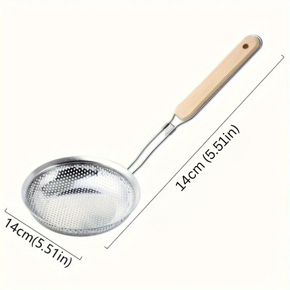 Skimmer Stainless Steel Colander Strainer — product in use