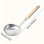 Skimmer Stainless Steel Colander Strainer — product in use