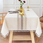 Elegance Leaves Embroidered Tablecloth — main product photo
