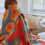 Floral Dandelion Cotton Blanket — product close-up
