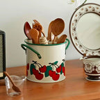 Floral Utensil Storage Basket with Divider Lid — product feature detail