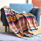 Rainbow Striped Tassel Blanket — main product photo