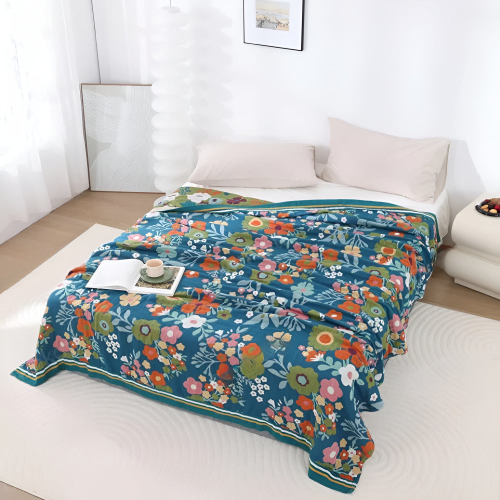 Wildflower Botanical Bliss Cotton Blanket — main product photo