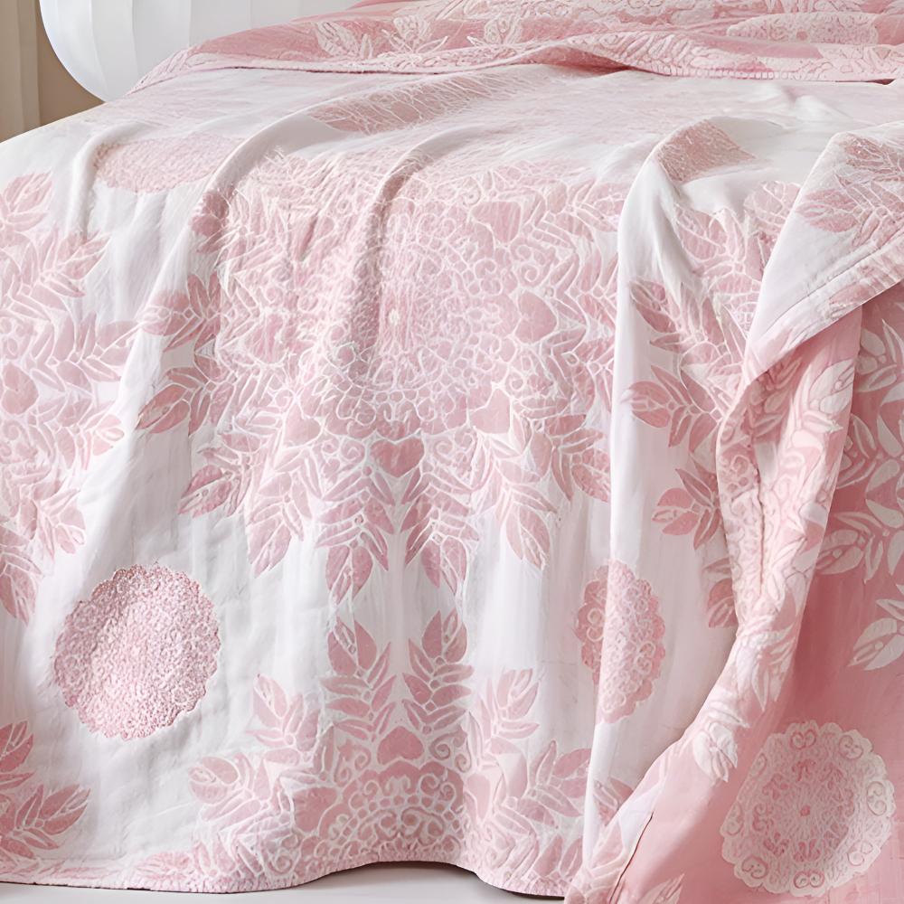 Fresh Floral Comfy Cotton Blanket — product in use
