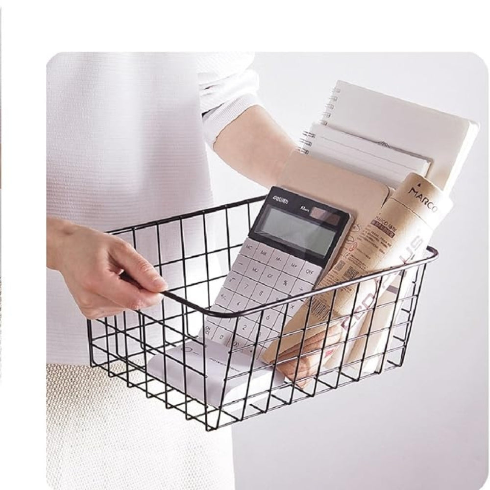 Durable Wire Storage Basket — product in use