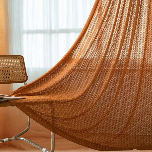 Amber Glow Boho Crochet Curtain — main product photo