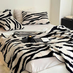 Zebra Print Luxe Faux Fur Blanket — main product photo