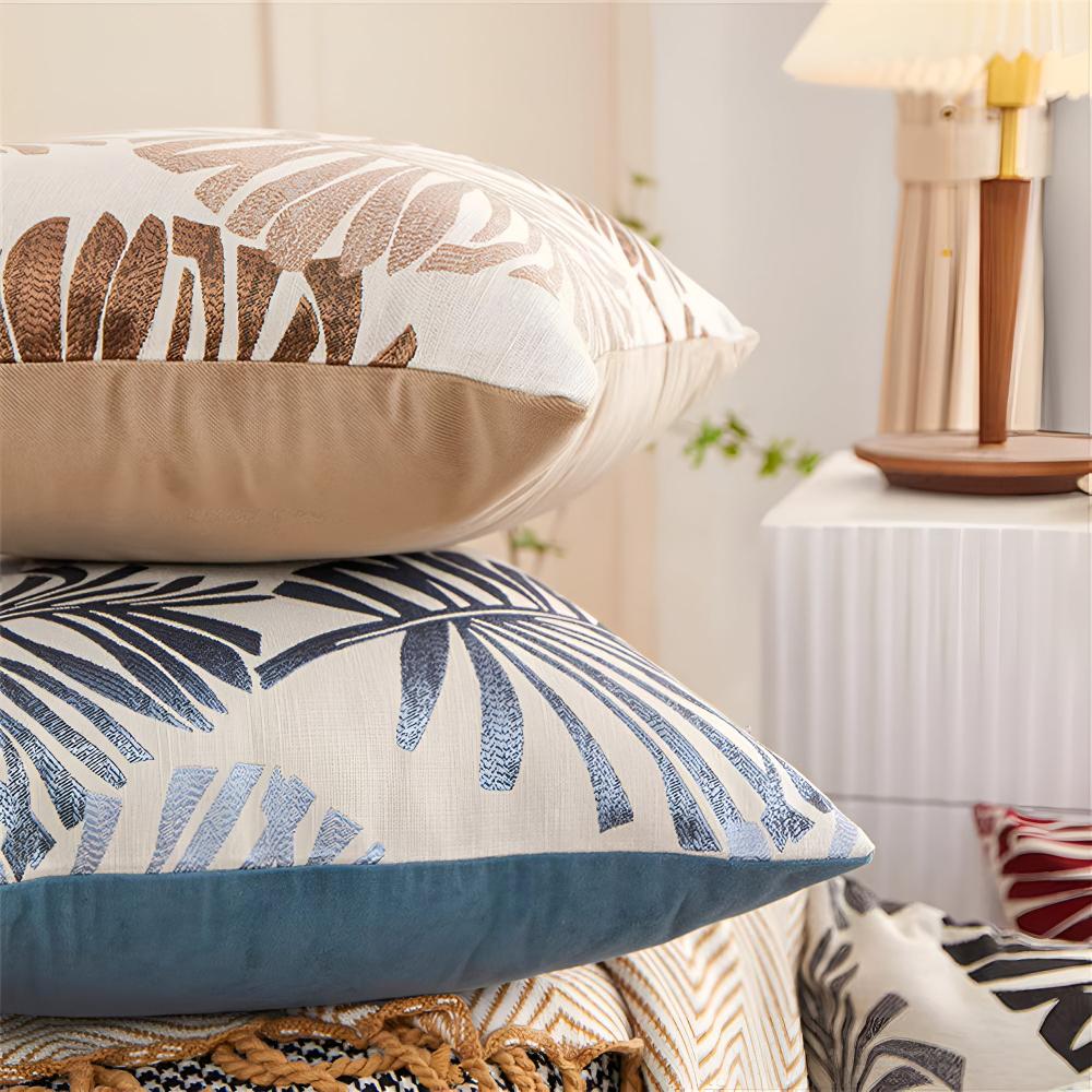 Metallic Foliage Cushion Cover — product in use