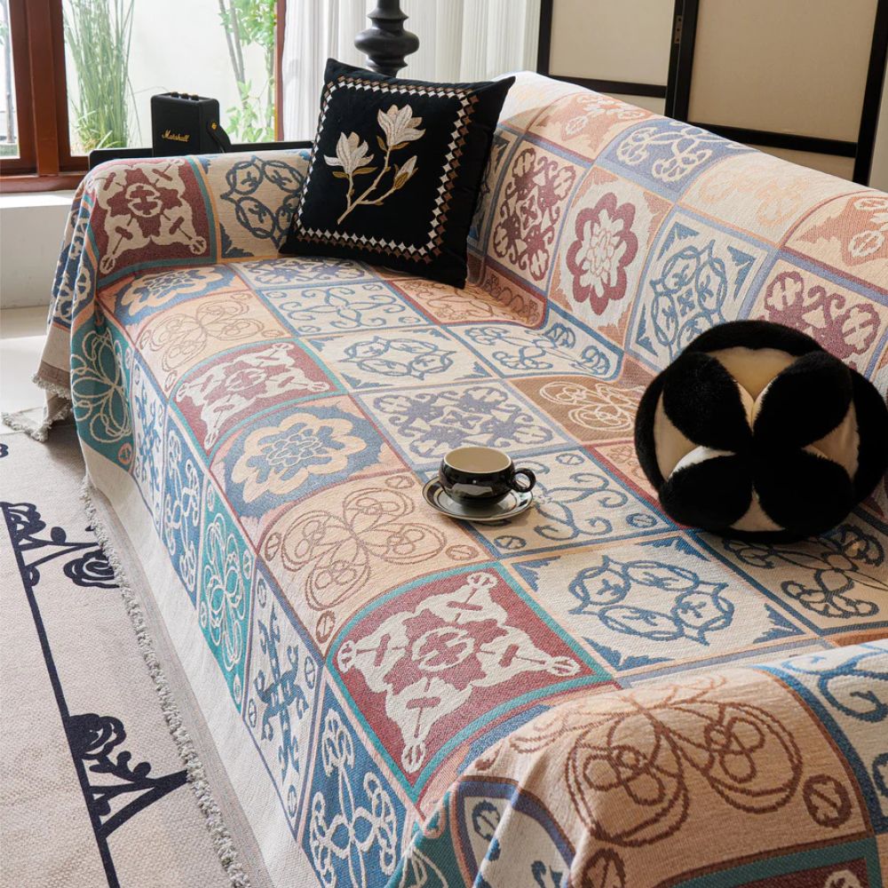 Vintage Mosaic Sofa Cover — product detail view