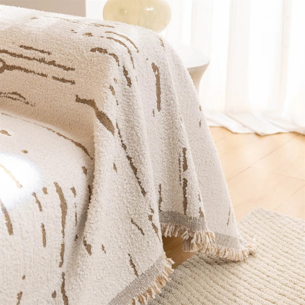 Driftwood Tassel Sofa Cover — product in use