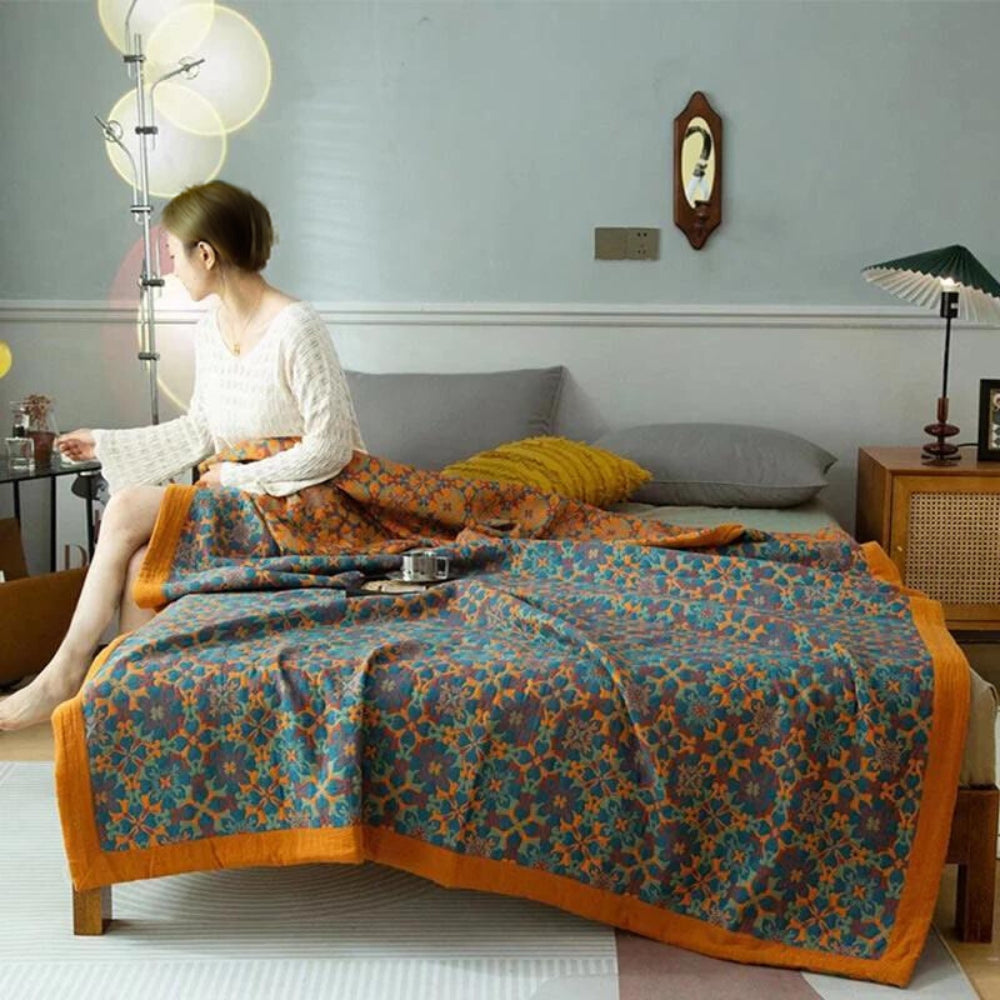 Citrus Sunrise Six Layers Cotton Blanket — main product photo